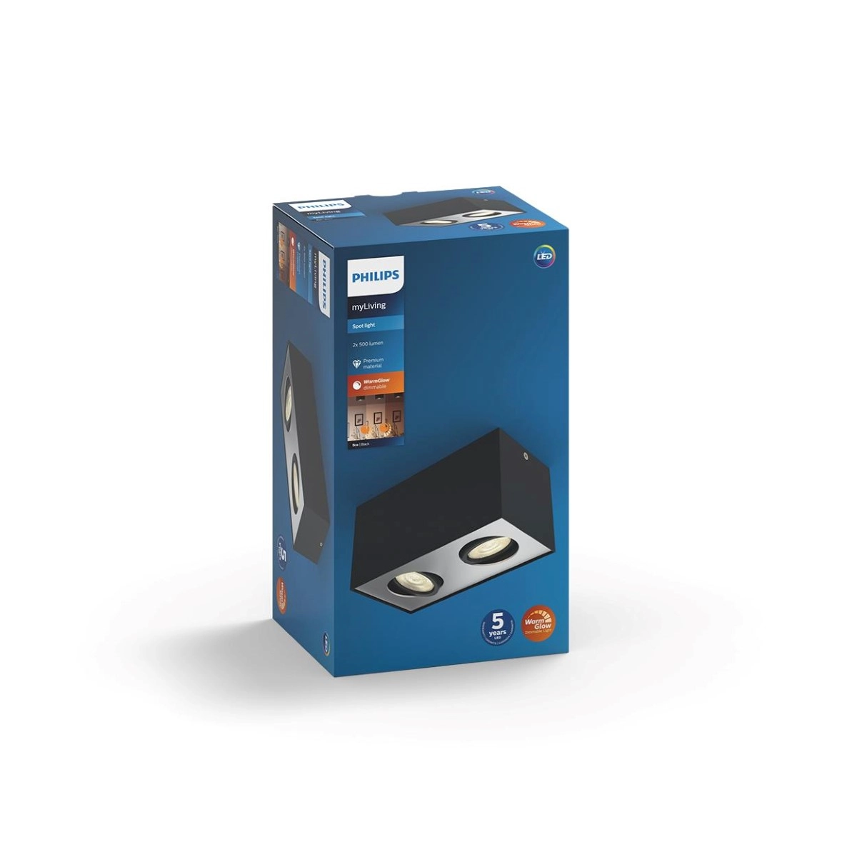 Lamp Box 2-light black Philips 8718696164532