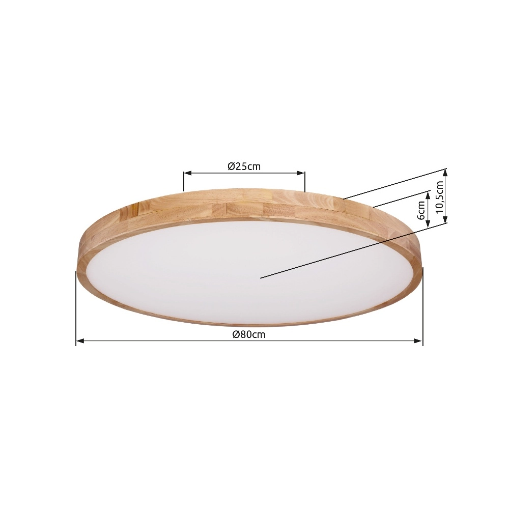 Wooden ceiling light Rainer Scandinavian Ø 80cm Globo 9007371386284