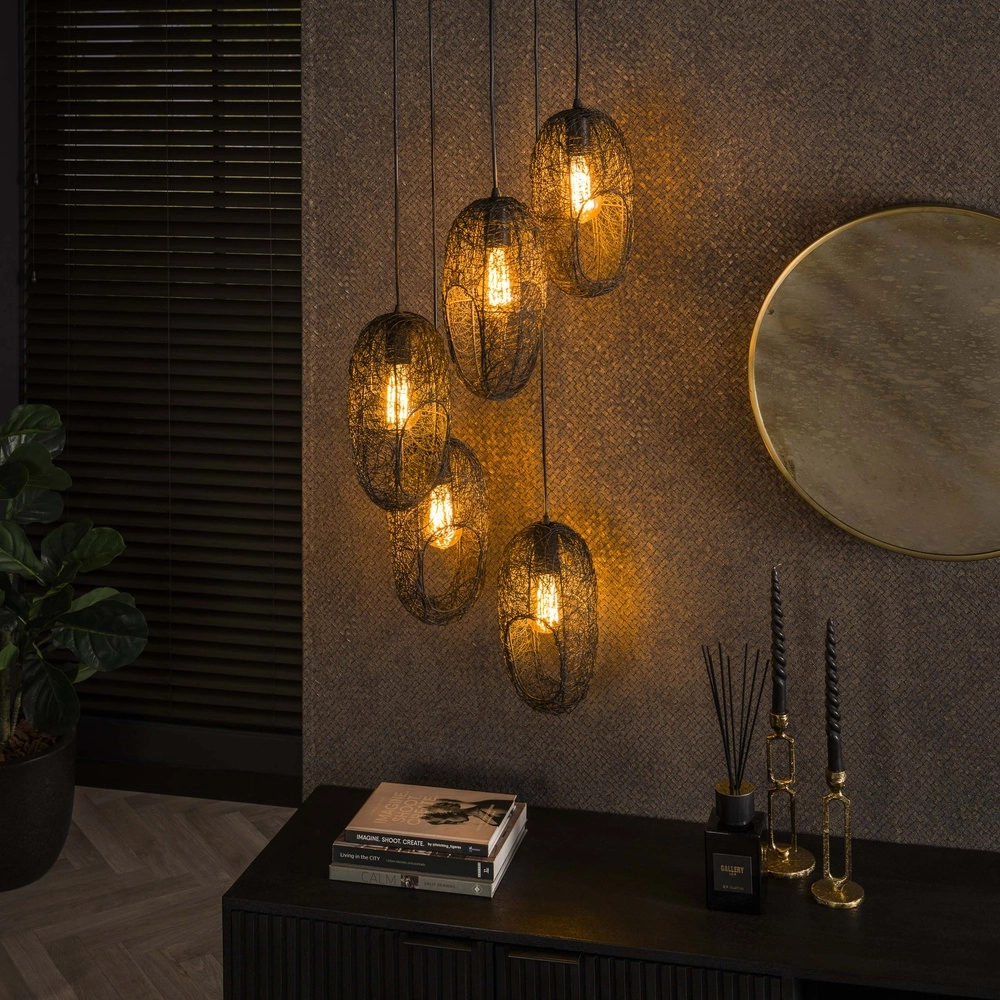 Mesh pendant lamp Open 3x E27
