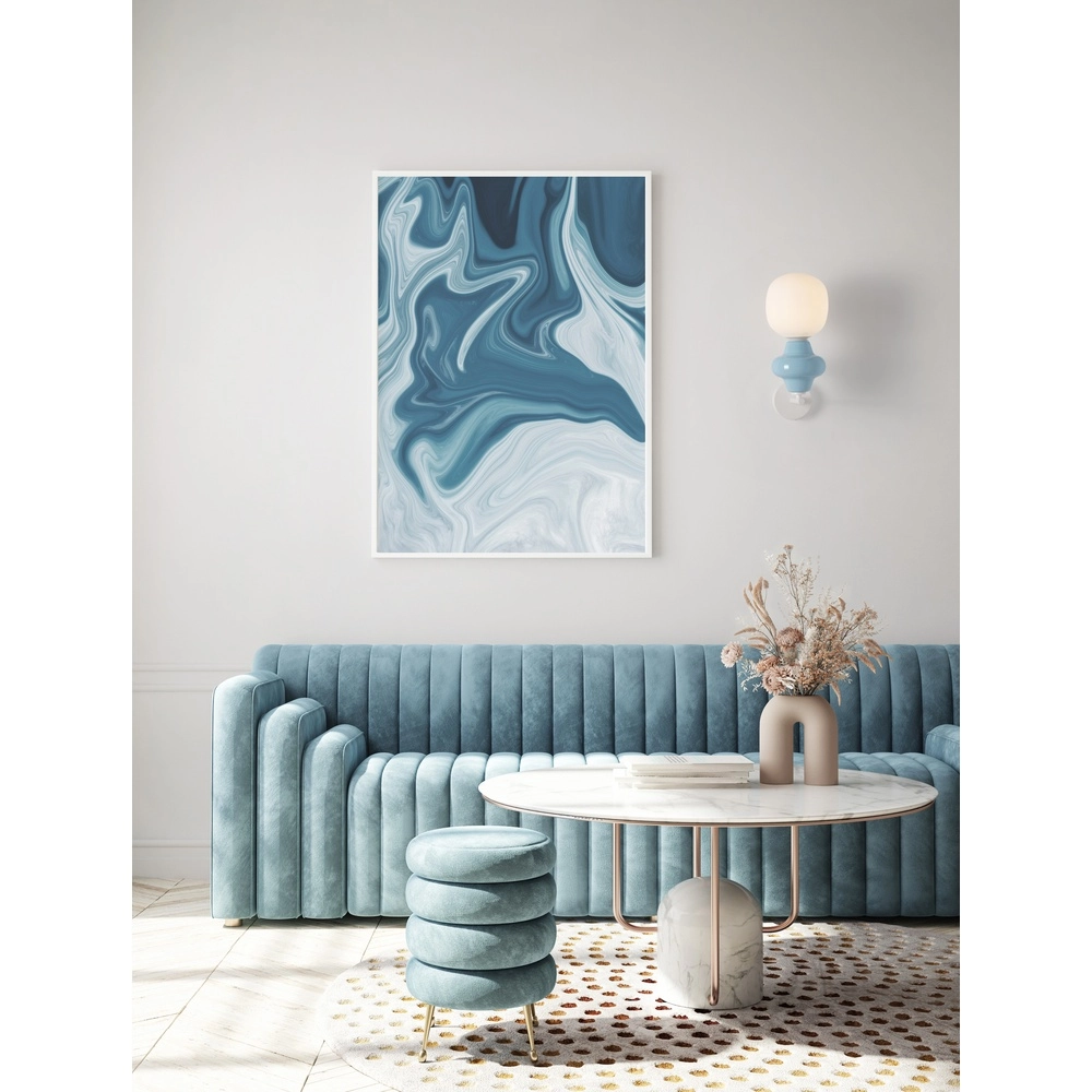 Wall lamp Clio blue ceramic with white glass Lyora 5212017461360