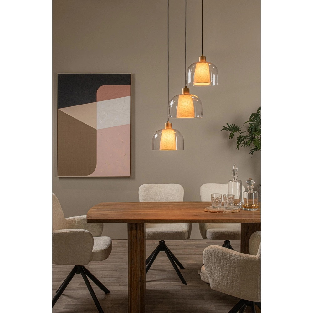Design pendant lamp Gunhild 3-light gold round Lucide 5411212303363