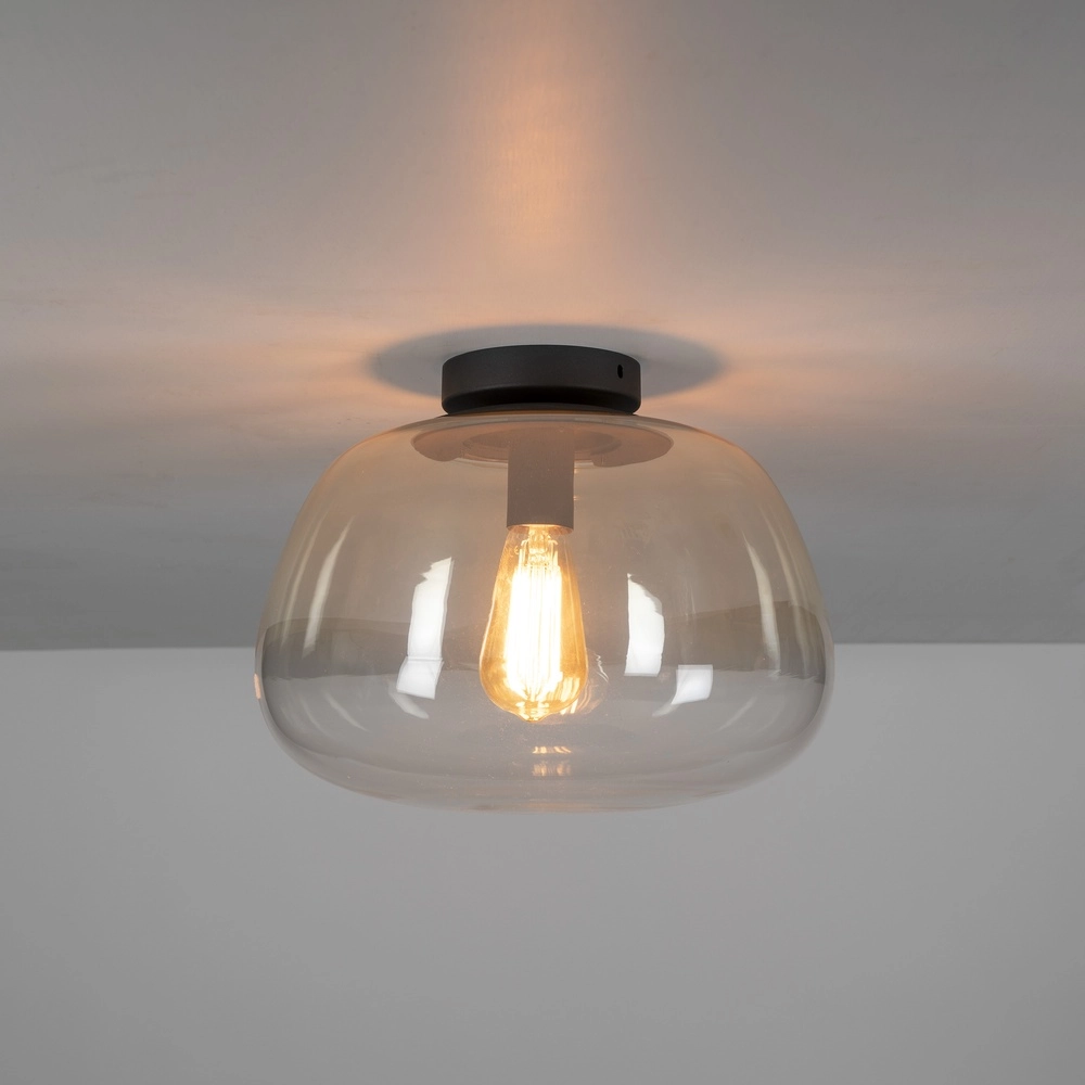 Glass ceiling lamp Pulse Ø 36cm - amber glass