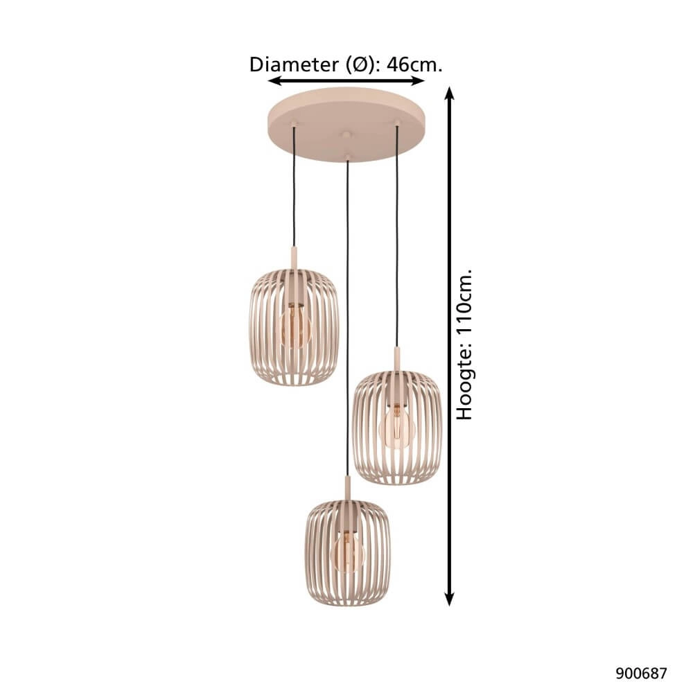 Sand pendant lamp Romazzina 3-light Eglo 9008606258574