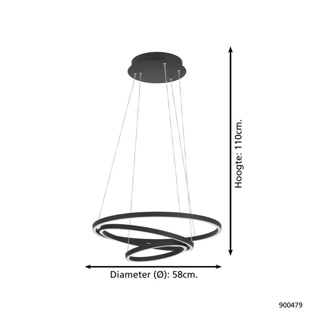 Pendant lamp Zigbee Lobinero-Z black Eglo 9008606244157