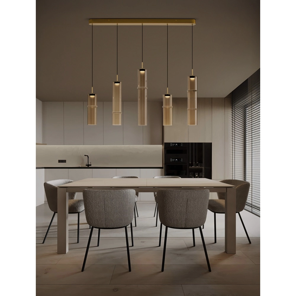 Unique pendant lamp Sano Straight 5-light gold Lyora 5212017474087