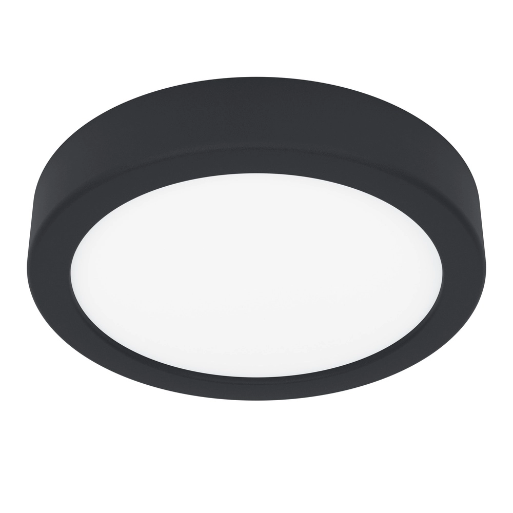 Ceiling light IP44 Fueva 6 round - black - Ø 16,6cm