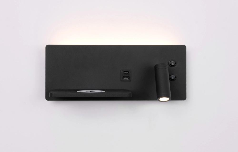 Bedside lamp Charge Right black with wireless charger Artdelight 8720701103665