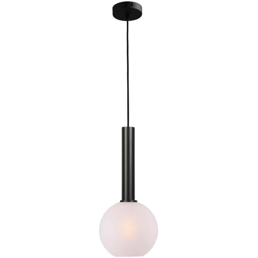 Hanging lamp Ø 20cm Bella 2 Black with matt white glass