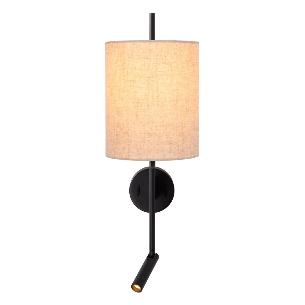 Wall lamp Magic with extra light and USB charging point Lucide 5411212680068