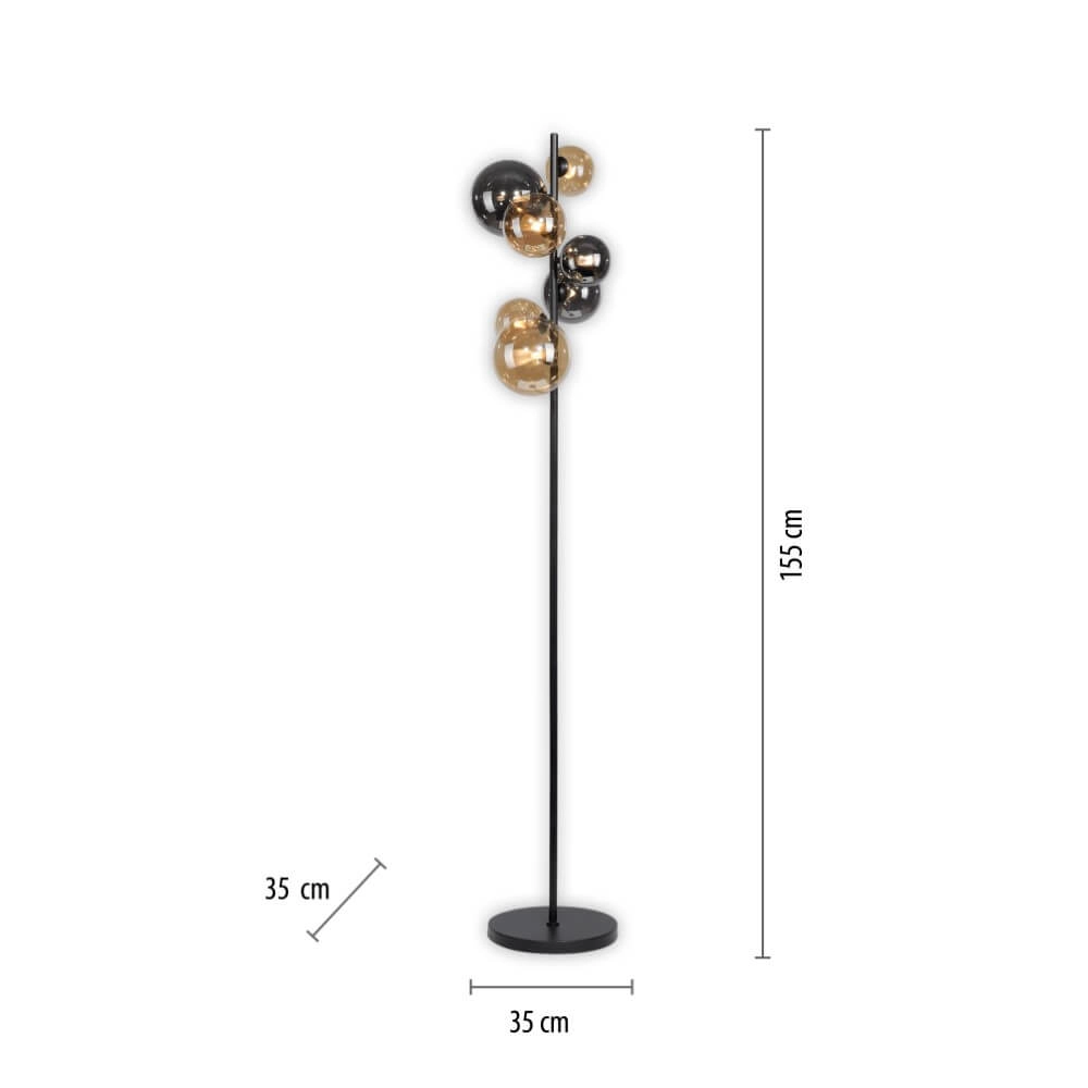 Black floor lamp Popsicle design Paul Neuhaus 4012248375532