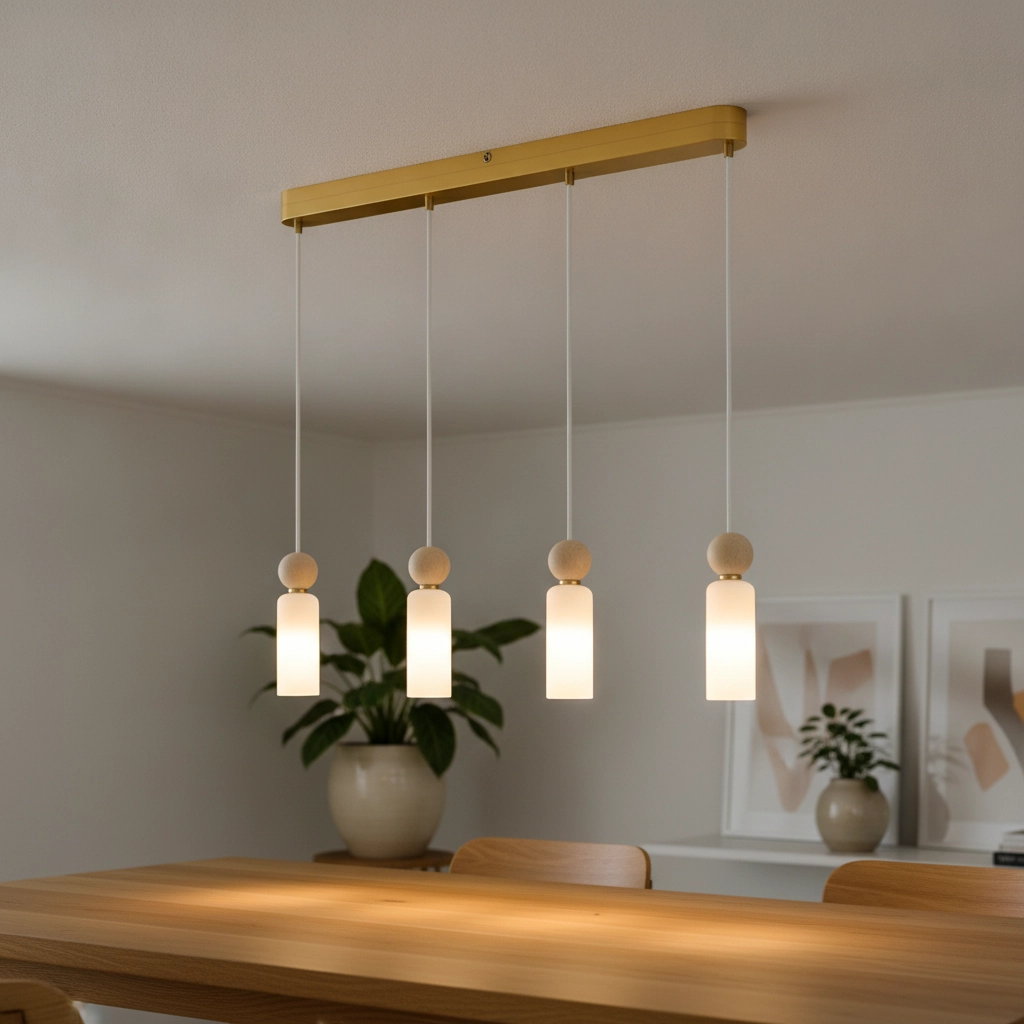 Pendant lamp Filomena 4-light gold