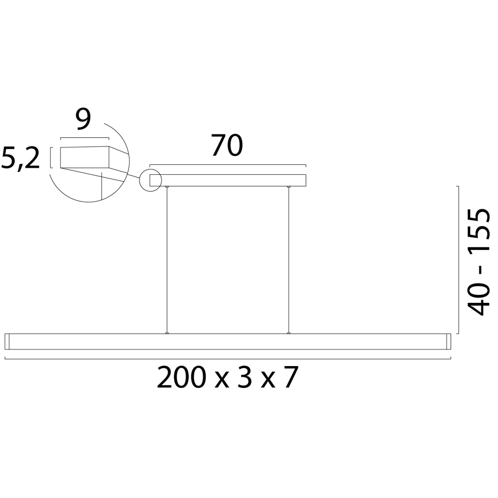 Design pendant lamp Atina 200cm copper bronze Masterlight 8718121353791