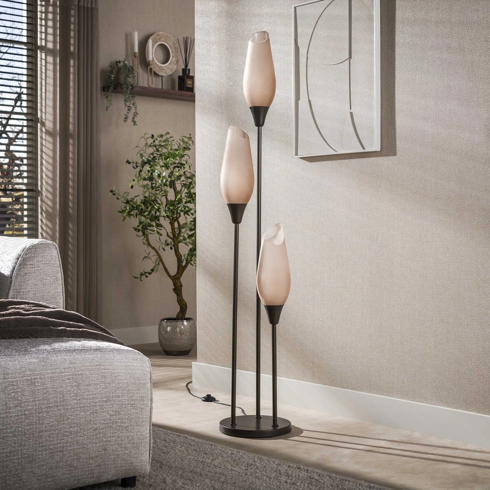 Glass floor lamp Cocoon 3x E27 - 168cm - frosted glass Lyora 8716803511873