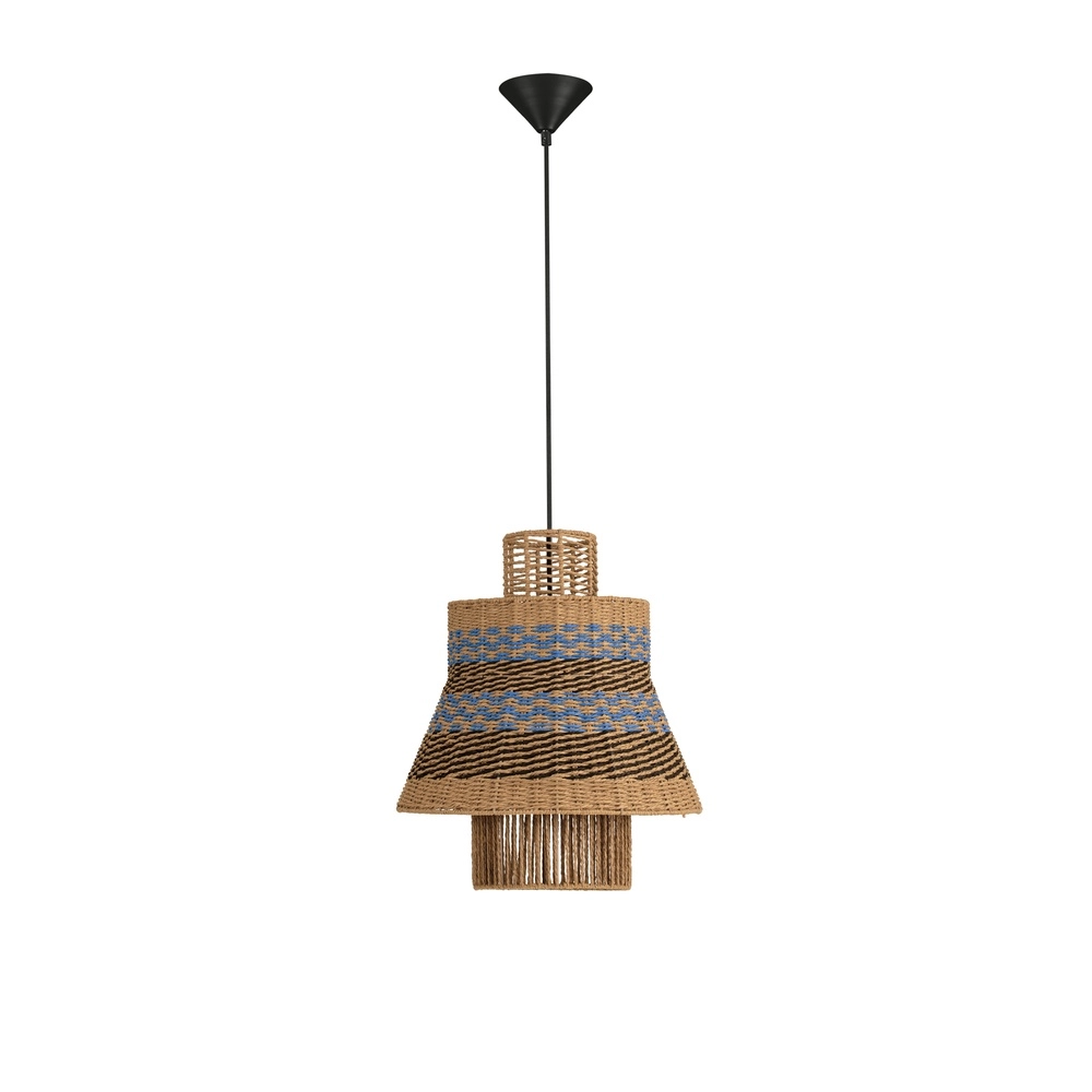 Rattan pendant lamp Mande blue with brown Lyora 5212017477354