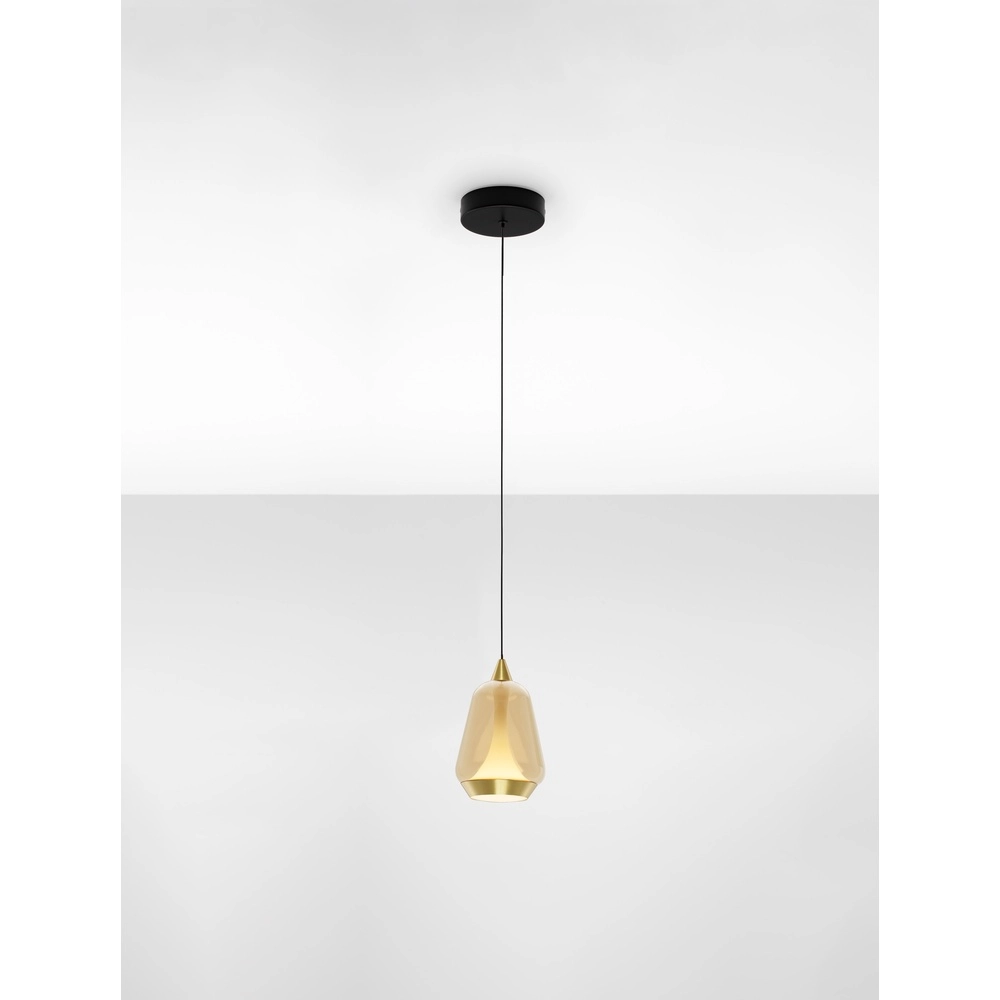 Design pendant lamp Alish 1-light amber glass Lyora 5212017477699