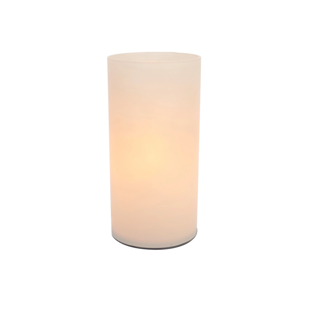 Bedside Lamp Geo frosted white glass