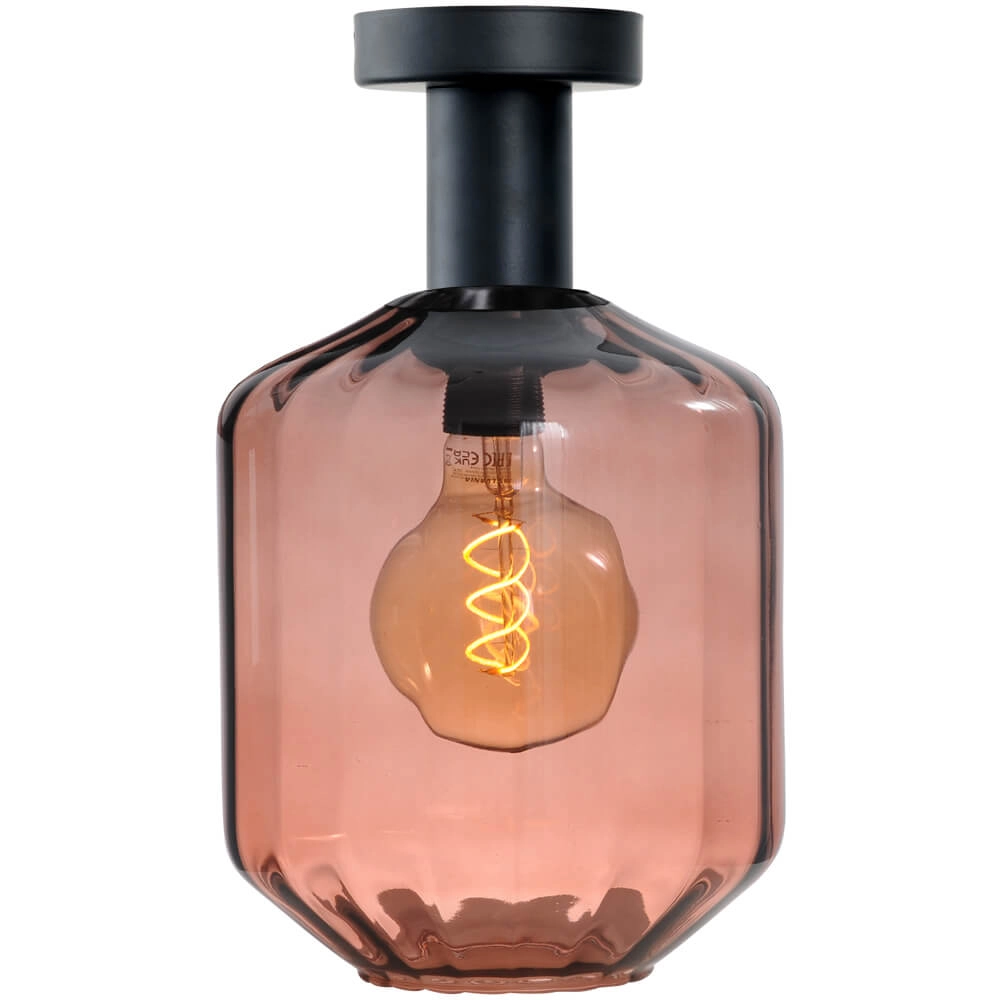 Ceiling lamp - Ø 19cm - Porto with Jagger red glass