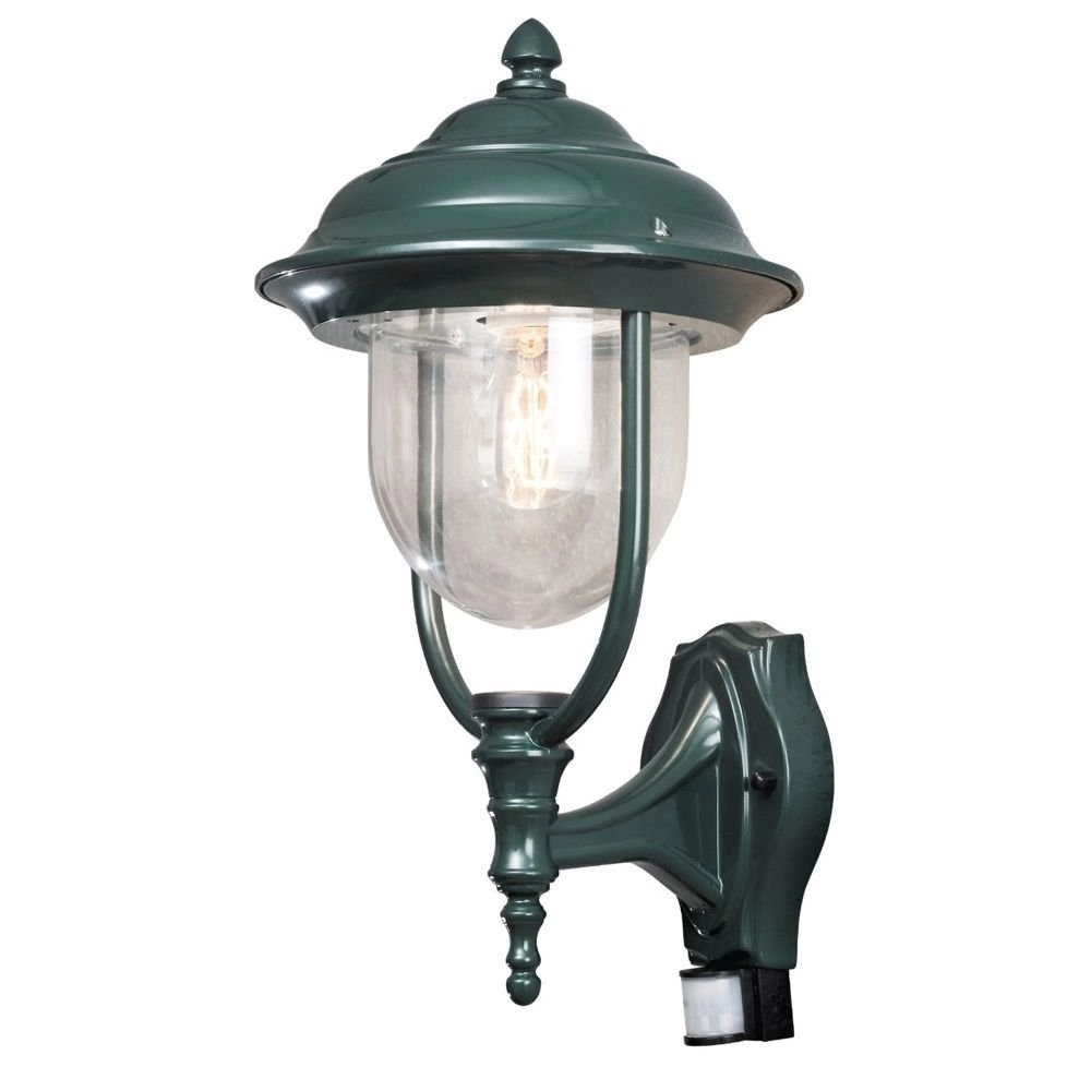 Classic wall lamp Parma green with motion detector