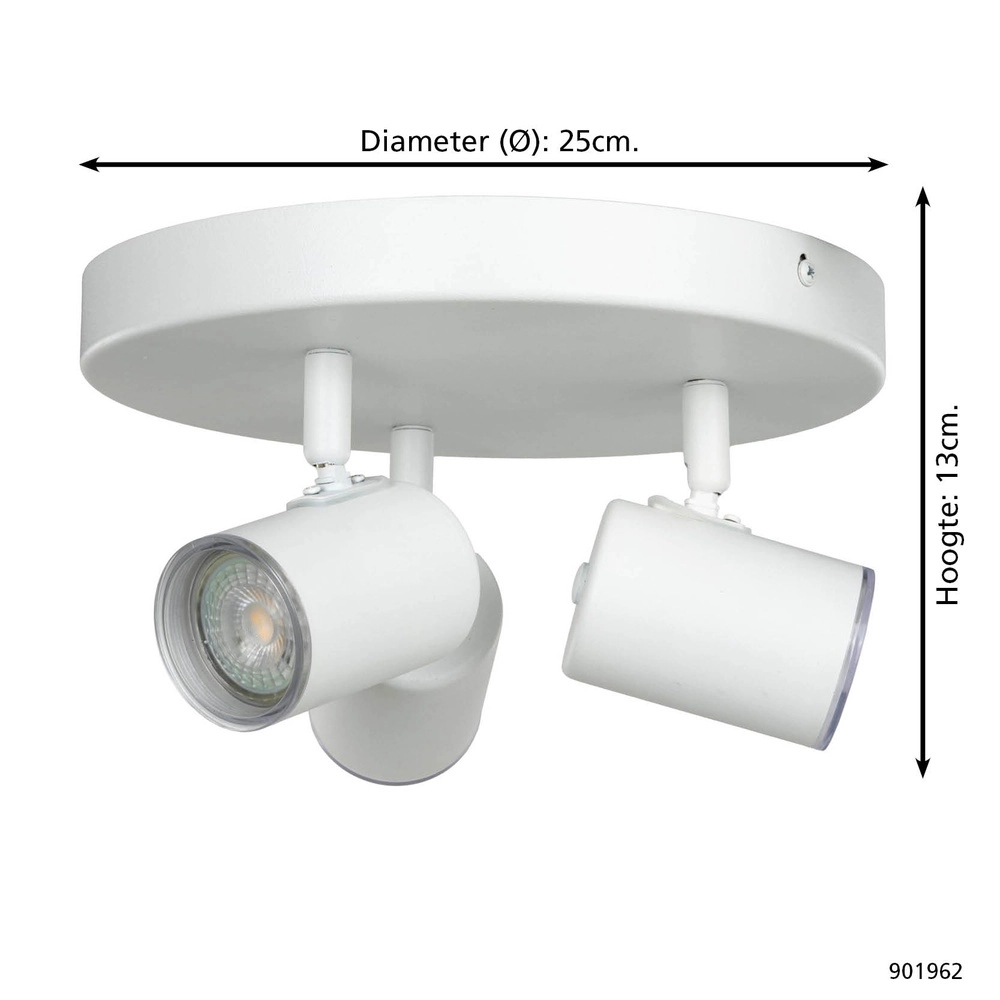Surface-mounted spot Consuma 1 3-light round white Eglo 9008606355907