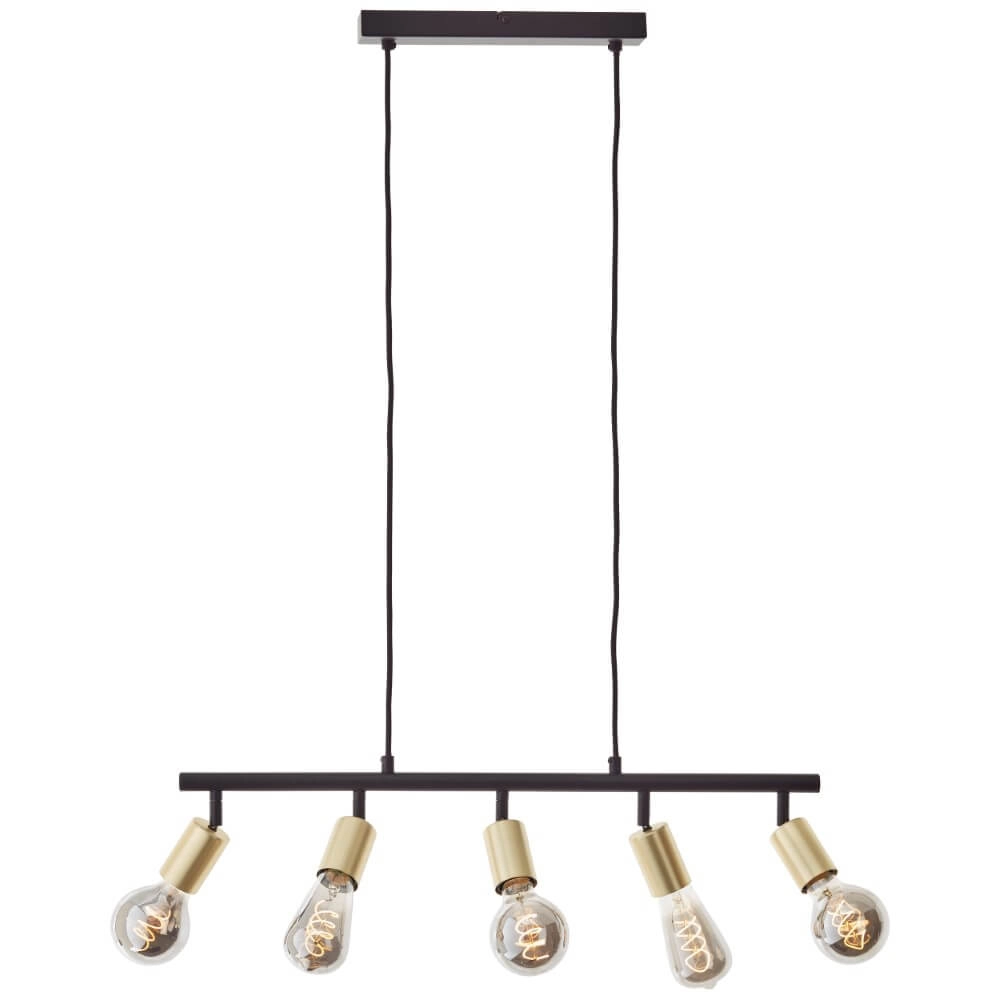 5-light pendant lamp Tiffany black with gold Brilliant 4004353406416