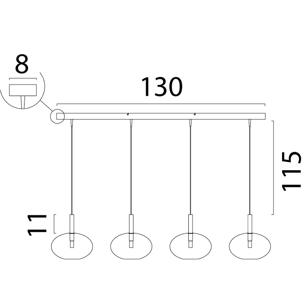 Dining table pendant lamp 4L Lido Onion with gold-fading glass Masterlight 8718121337685