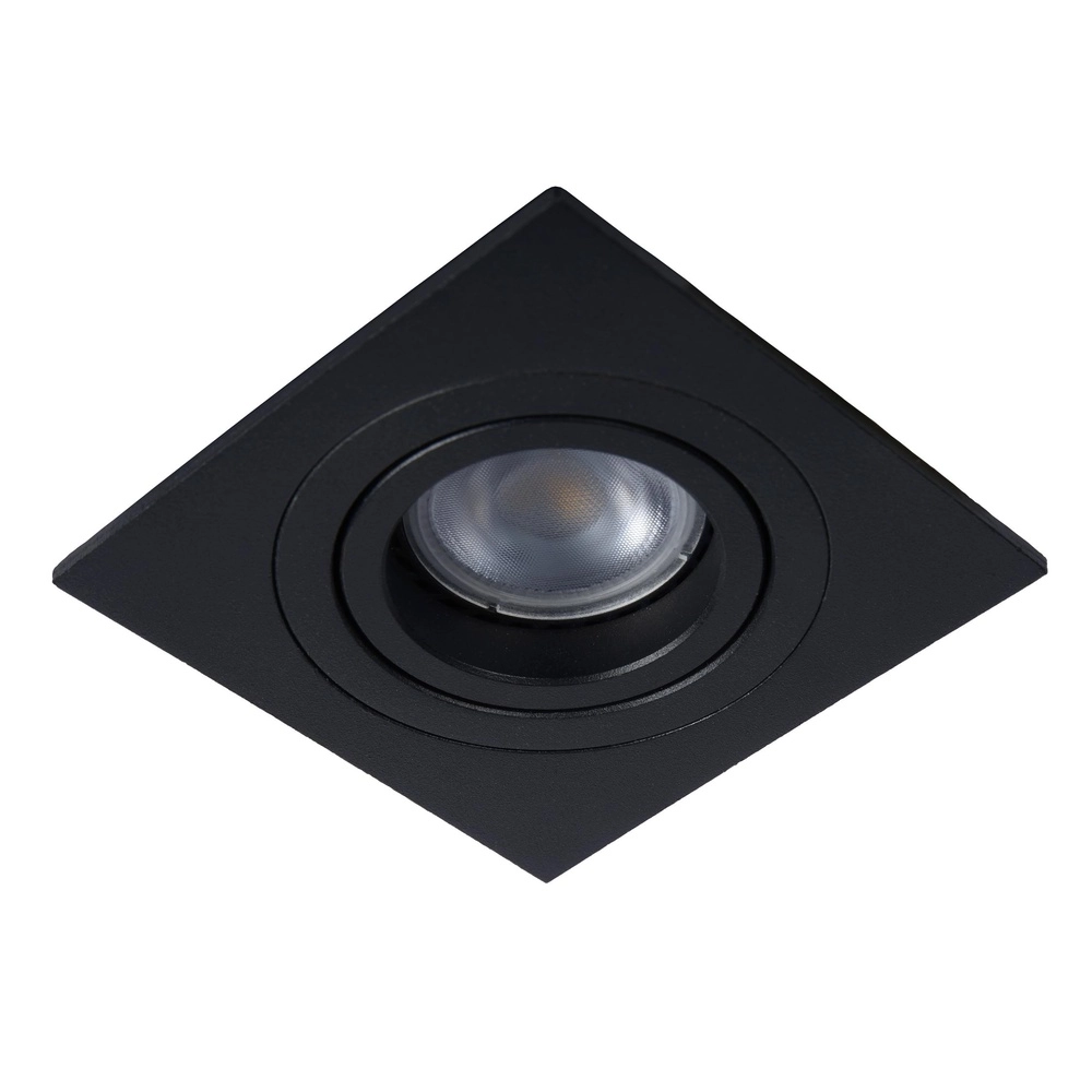 Recessed spotlight Tube Square Black