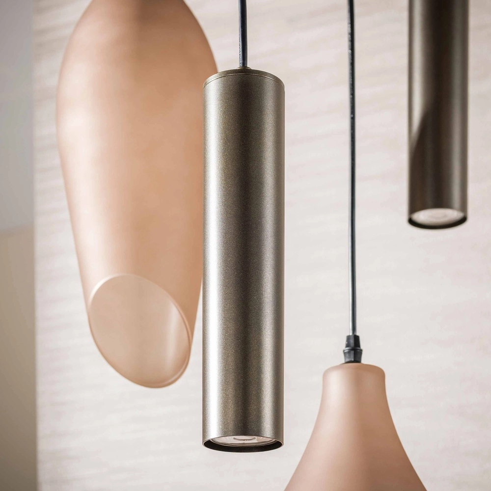 Moderne hanglamp Cocoon sienna bruin met frosted glas Lyora 8716803515109
