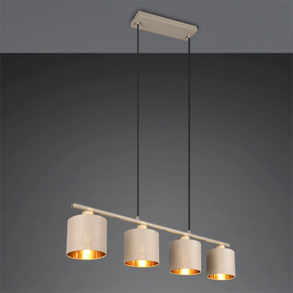 4-light pendant lamp Tommy sand brown