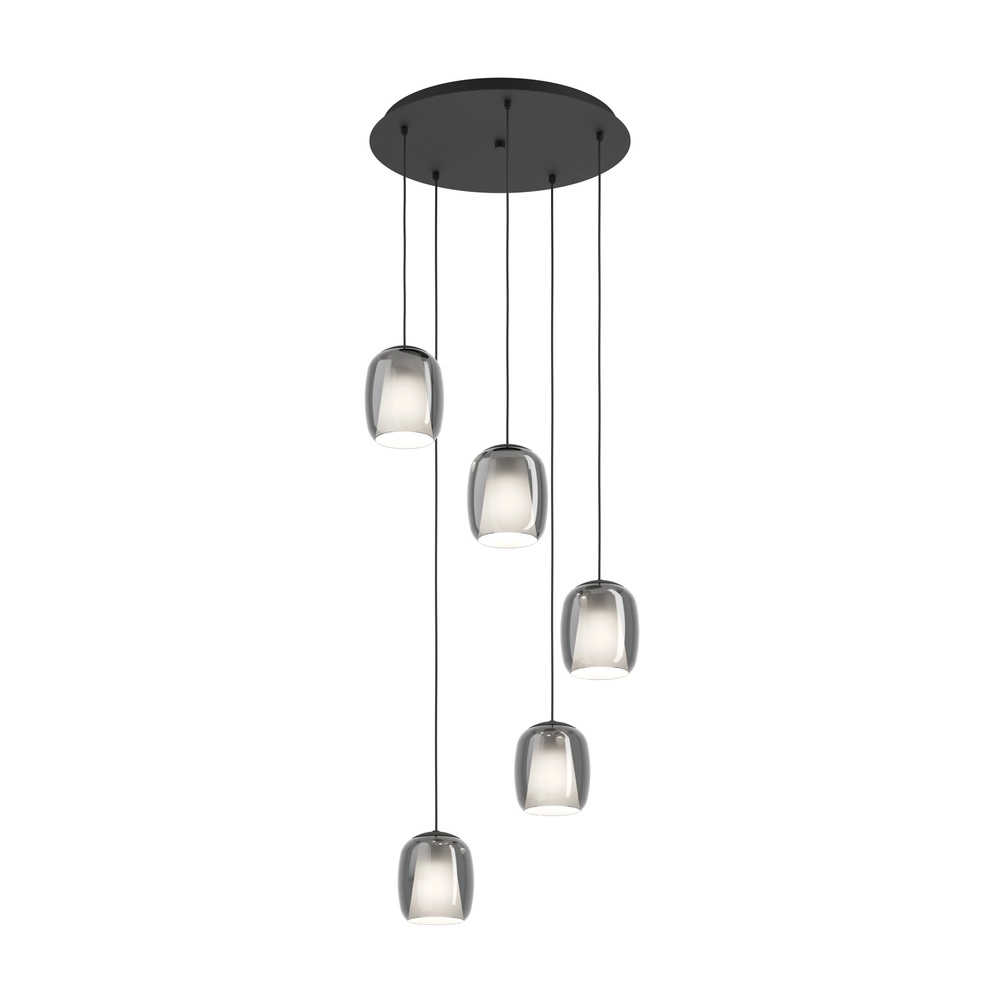 Dining table pendant lamp Ciampino 5L - smoke frosted glass Eglo 9008606312733