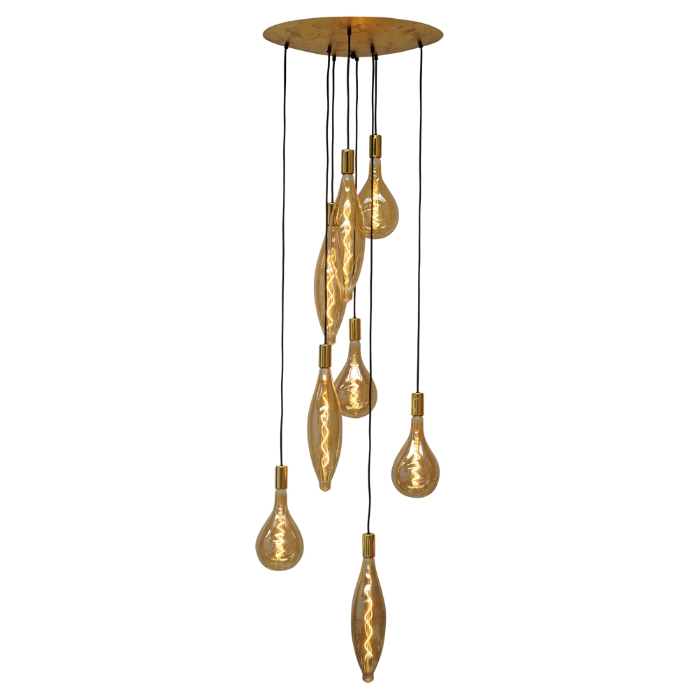 Gold hanging lamp Aton 8-light