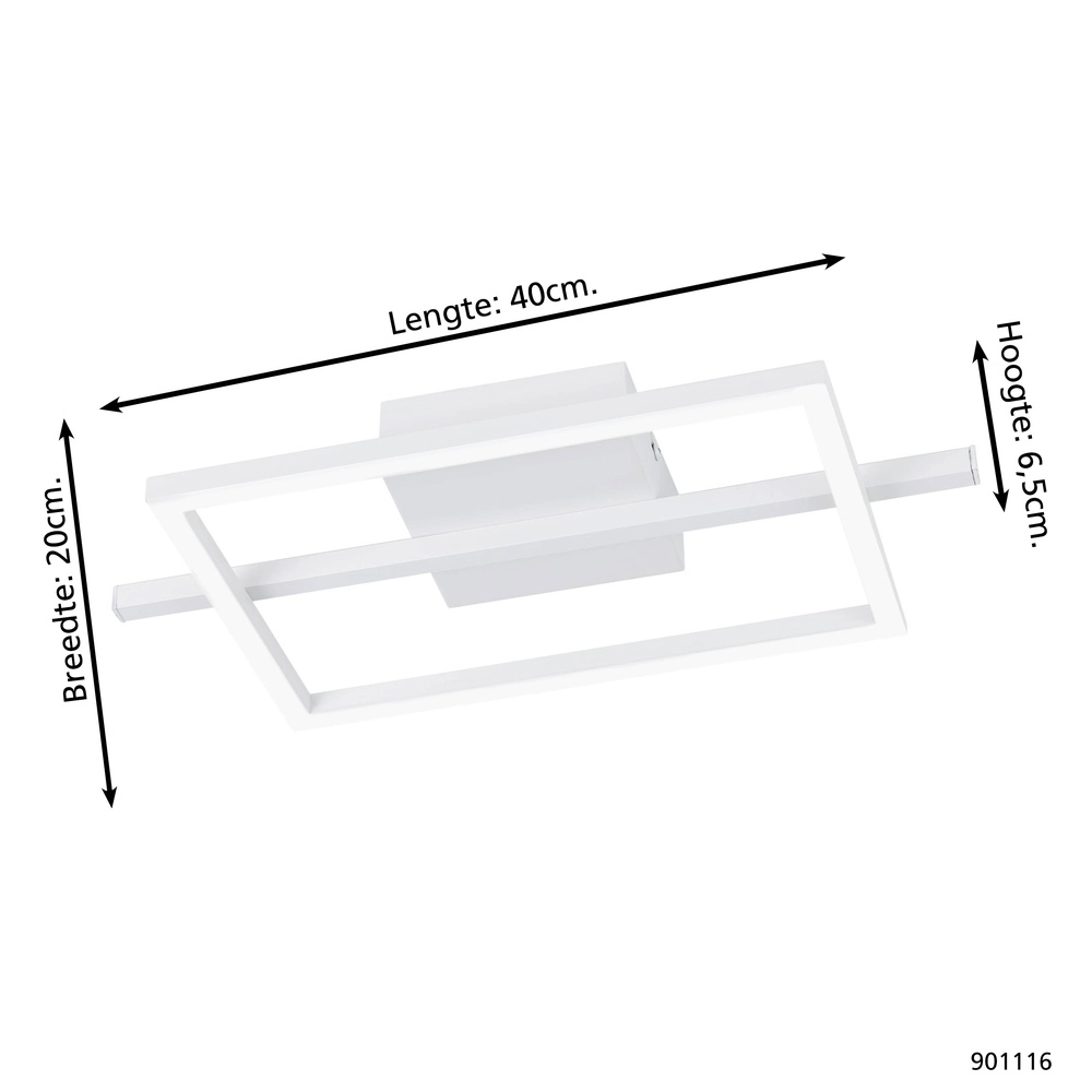 Led ceiling light Amandolo with remote control - white - square Eglo 9008606303946