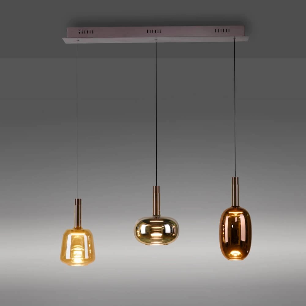 Cheerful hanging lamp Irides 3-light straight Paul Neuhaus 4012248383667