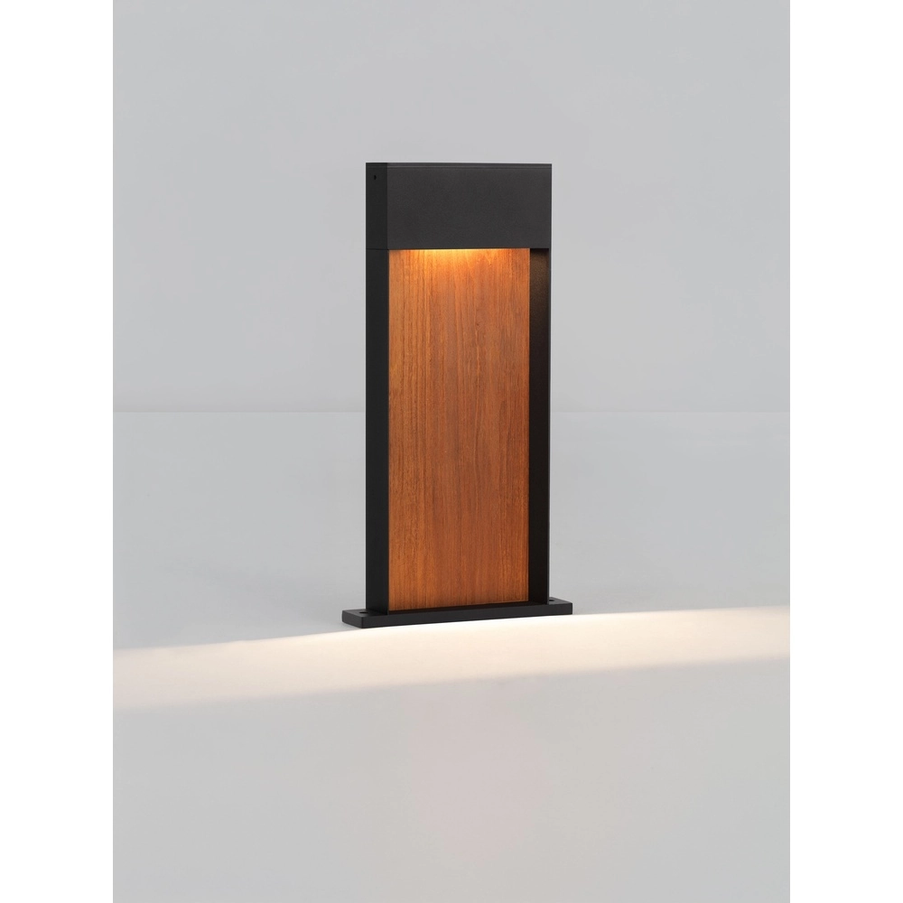Design garden lamp Noray black with wood 40cm - 2700K Lyora 5212063504318