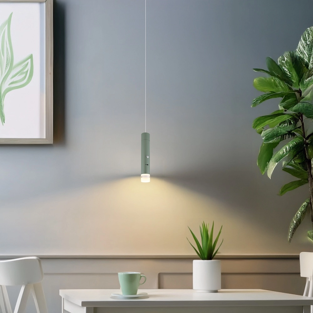 Sleek pendant lamp Pelo Green Globo 9007371569359
