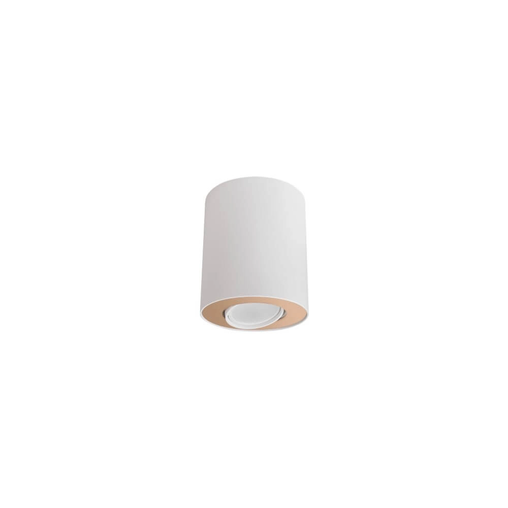 White surface-mounted spotlight Set with gold