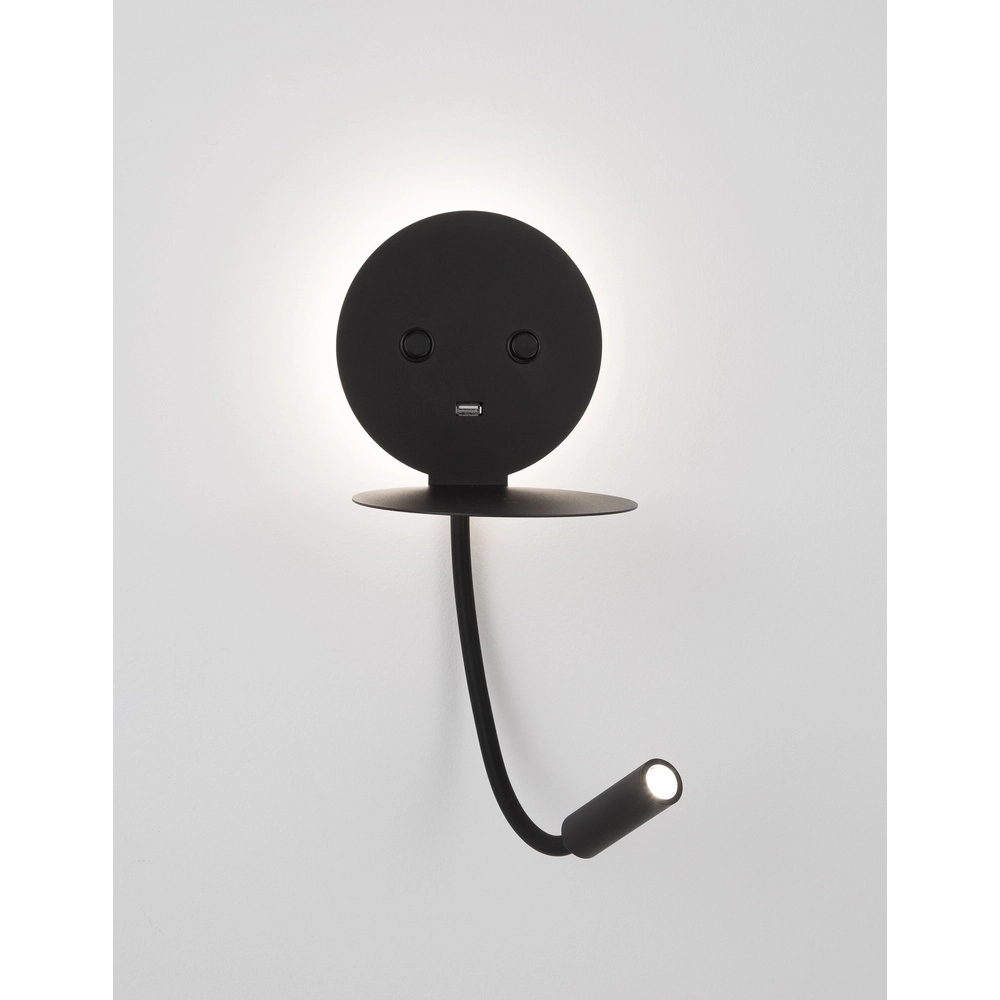 Bedside lamp Eclip Black with USB