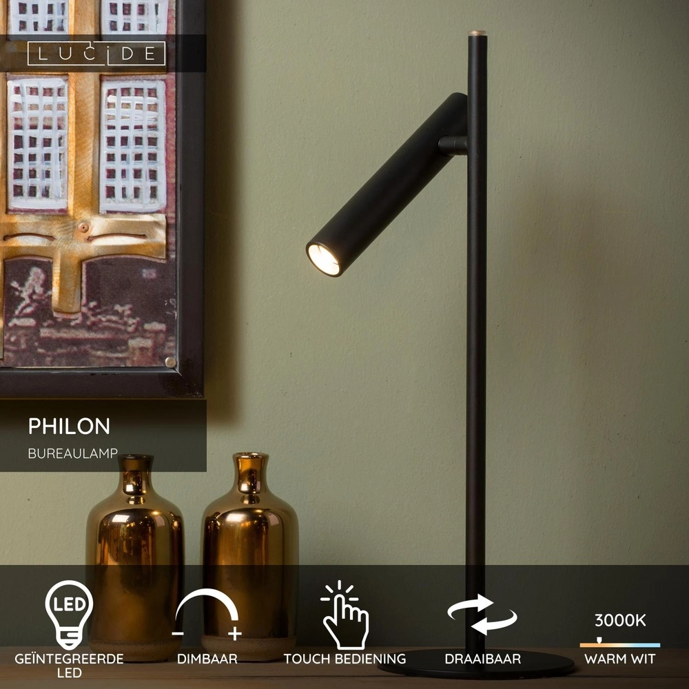 Desk lamp Philon Black Lucide 5411212791689