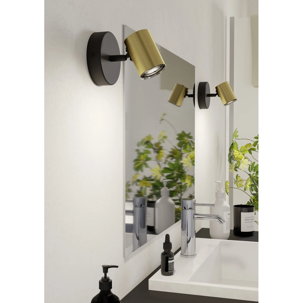Bathroom spotlights Consuma 1 GU10 - black with gold Eglo 9008606365036