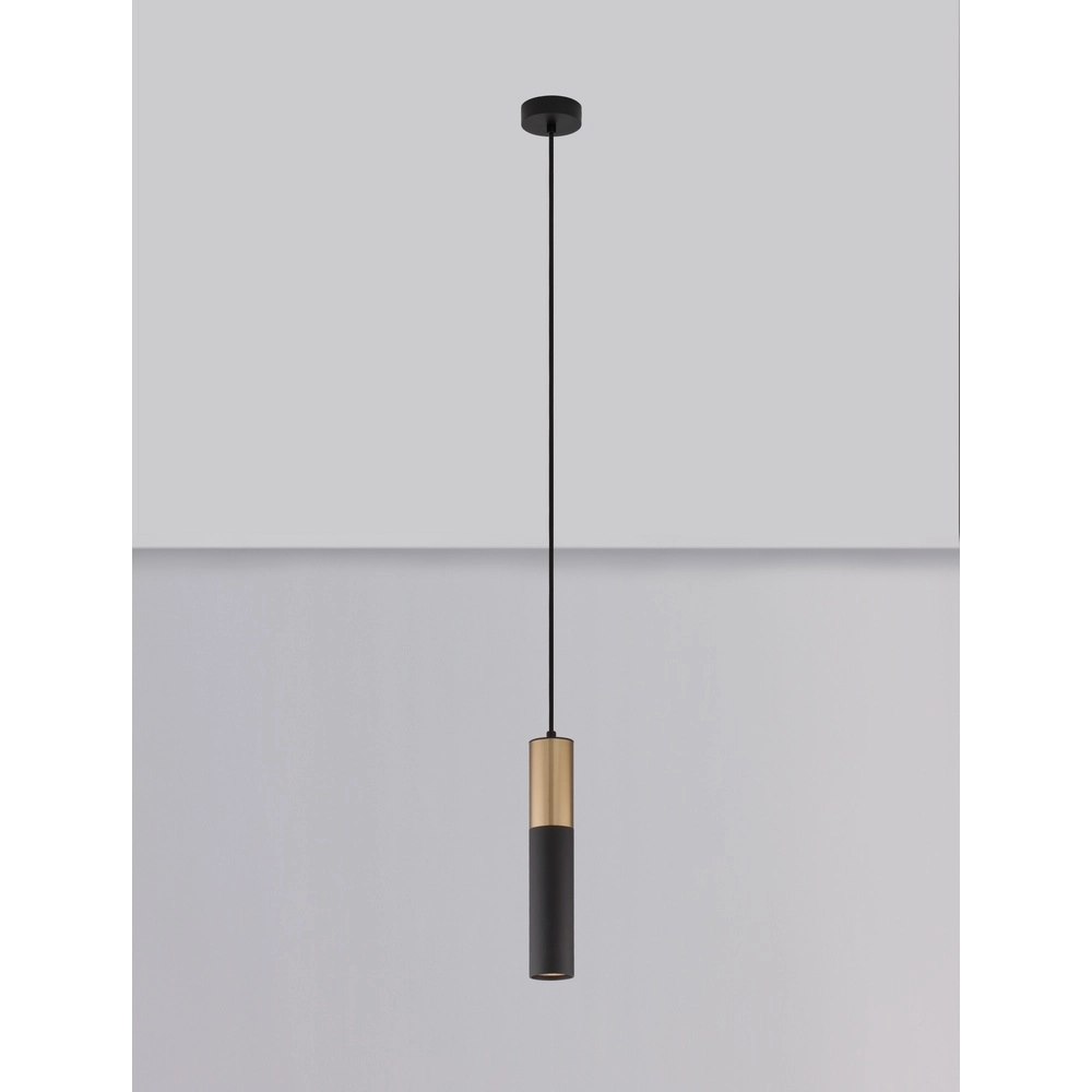 Pendant lamp Pongo M single 30cm gold with black Lyora 5212017430342