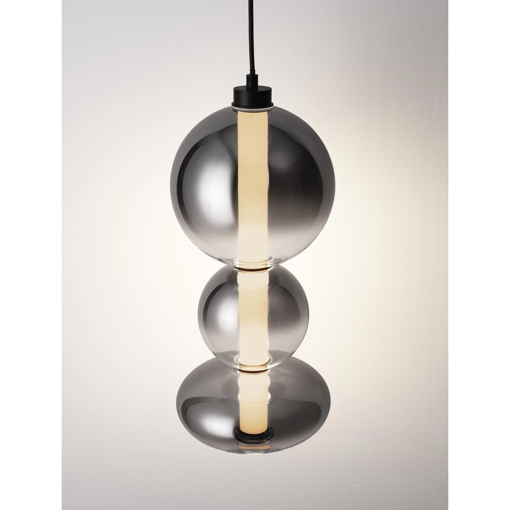 Pendant lamp Bally smoke glass 45.5cm Lyora 5212017449160