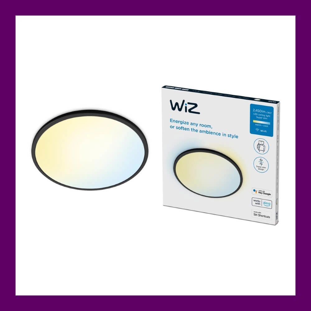 Smart ceiling light SuperSlim Ø 43cm - black WiZ 8719514554955