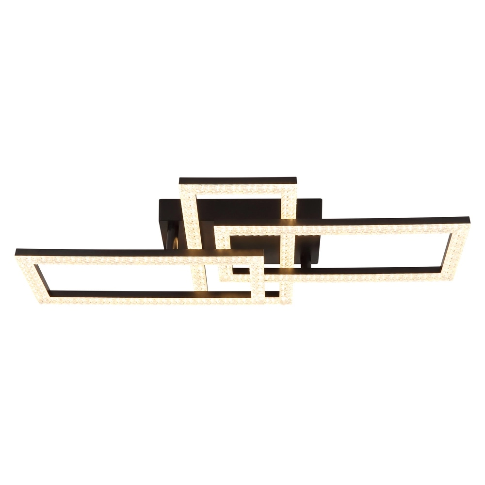 Black design ceiling lamp Sapena with crystal Globo 9007371453559