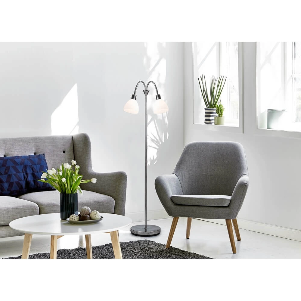 Floor lamp Ray 2-light chrome Nordlux 5701581239388