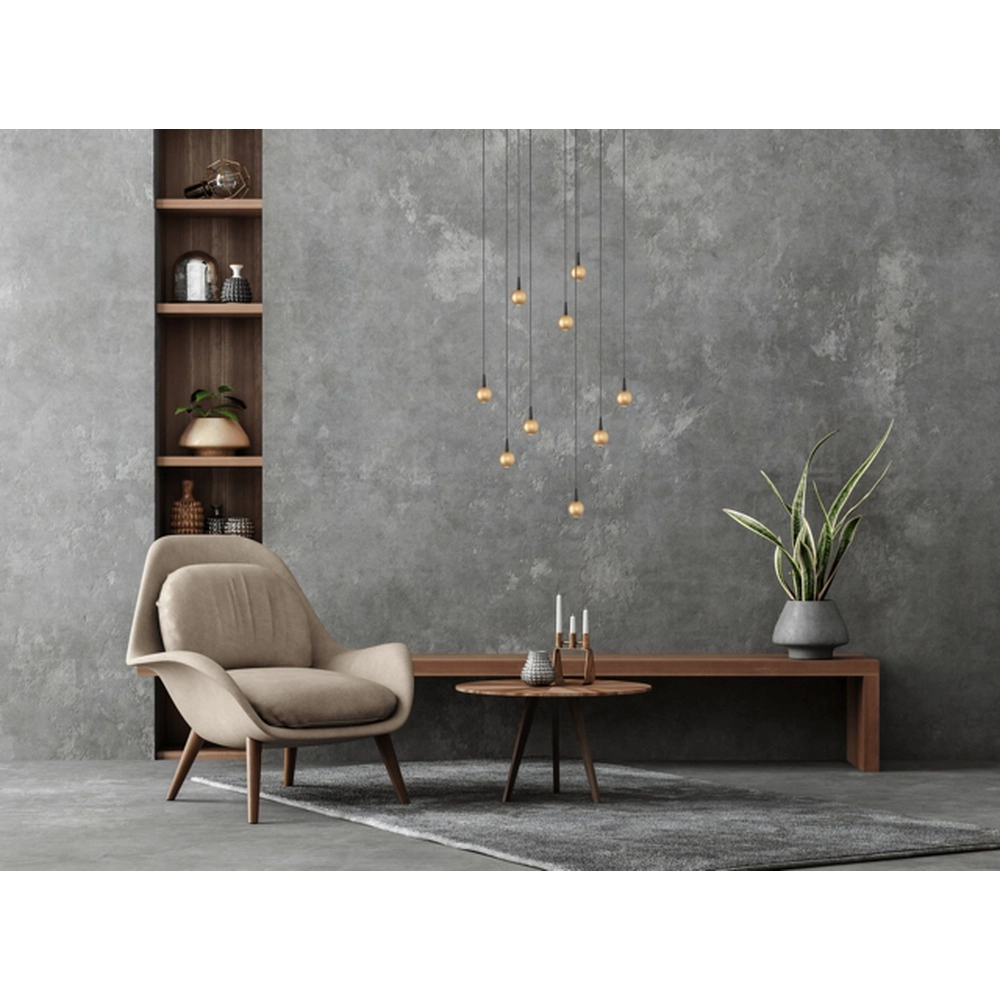 9-light pendant lamp Talana black with gold Ø 50cm DTW Masterlight 8718121352312