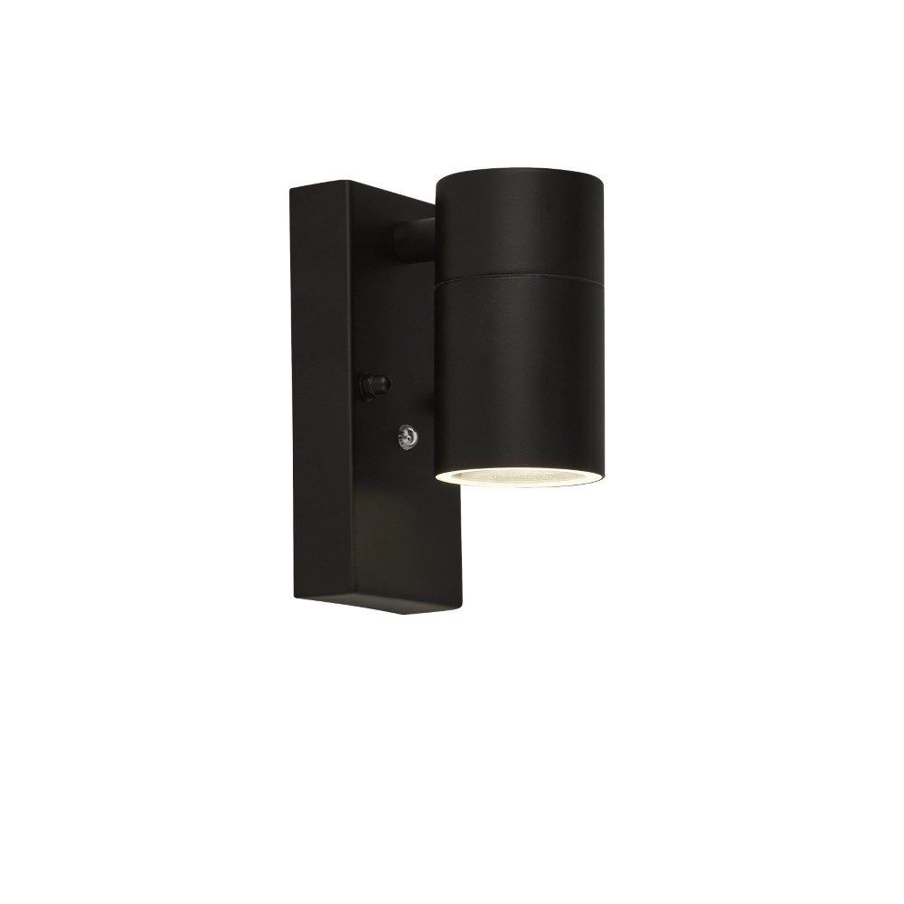Wall spotlight Splot black with dusk sensor