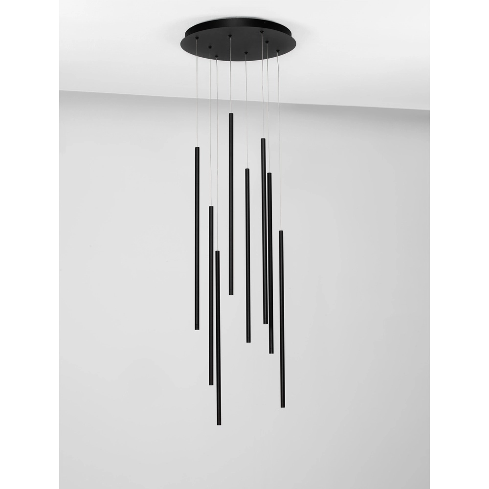Design pendant lamp Elettra 8-light black Lyora 5212017446077