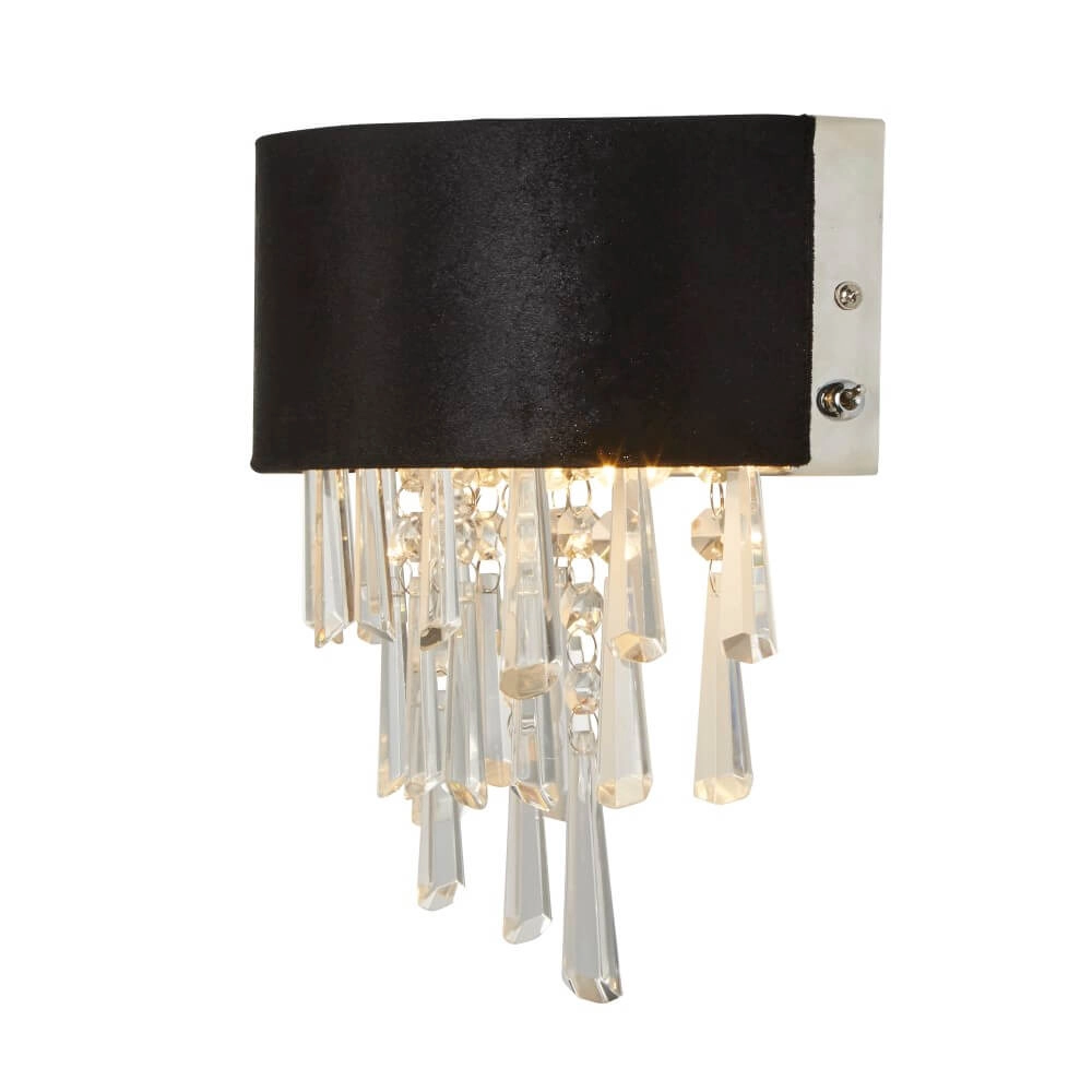 Wall lamp Glamour black with chrome Searchlight 5053423244129