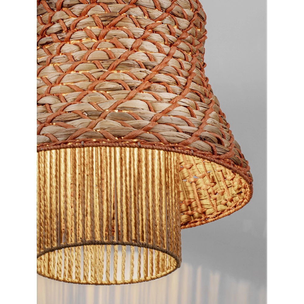 Rattan pendant lamp Mande brown with orange Lyora 5212017477378