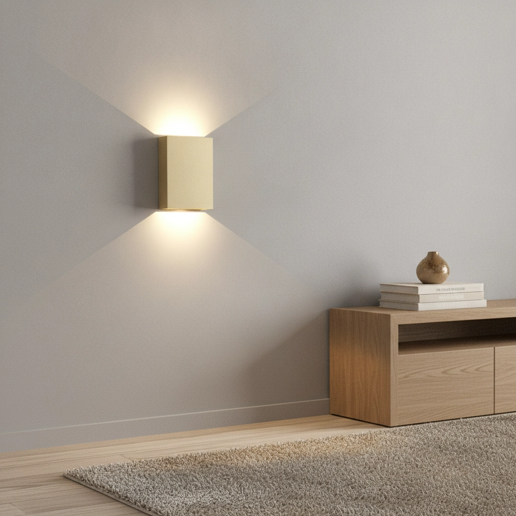 Sleek wall lamp Memphis Brushed gold