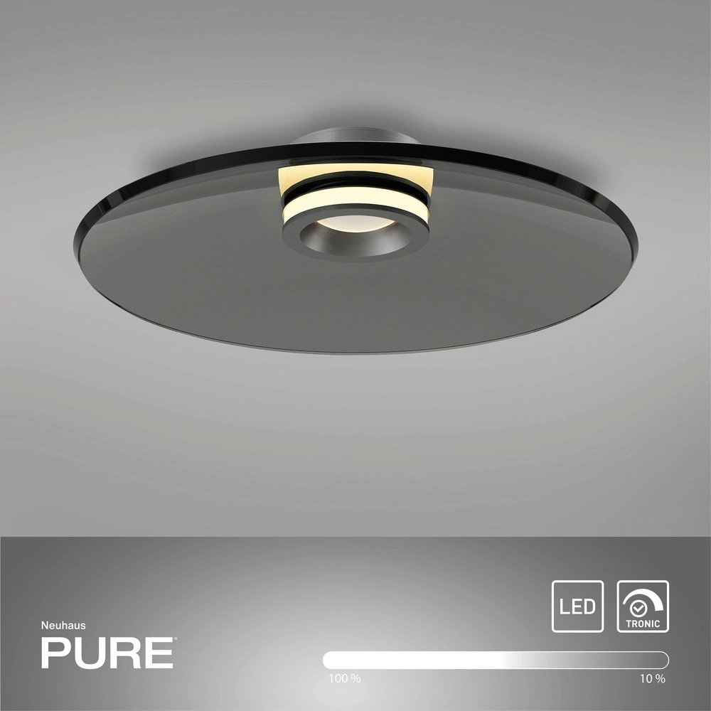 Ceiling lamp Pure Moon Ø 50cm - platinum with smoke glass Paul Neuhaus 4012248386347